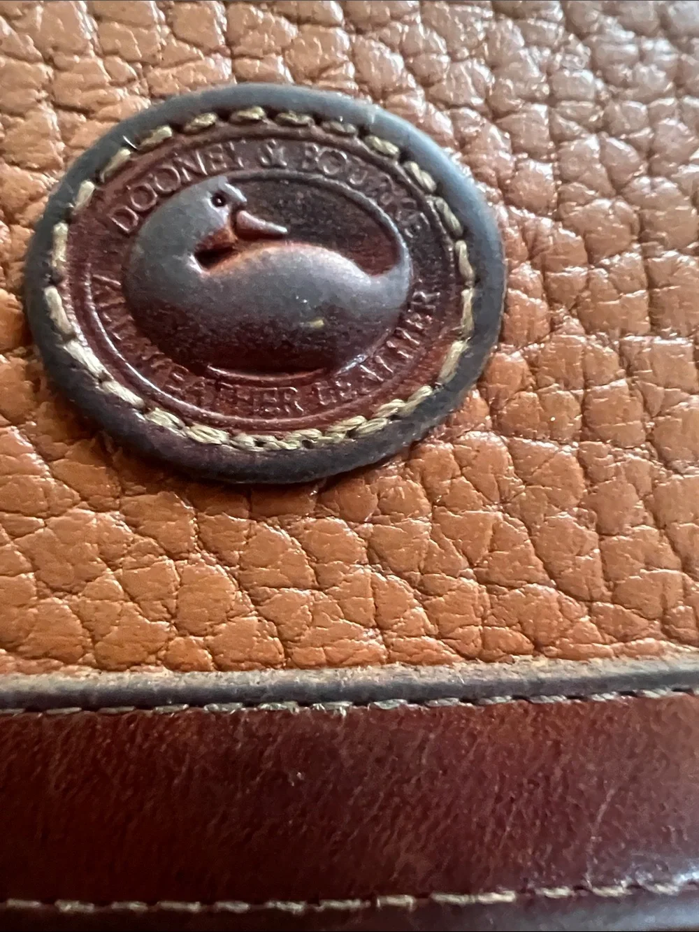 Dooney & Bourke Brown Pebbled Leather Clutch Wallet Vintage